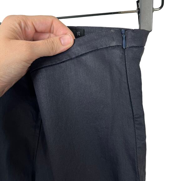 Victoria Beckham | Wax Coated Denim Ankle Zip Mid Rise Leggings Skinny Pants - Picture 4 of 8